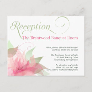 Stargazer Pink & White Floral Wedding Reception Enclosure Card