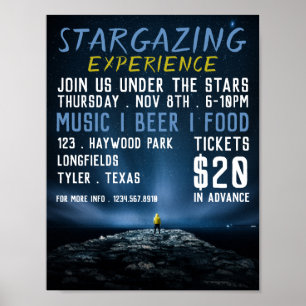 Stargazer Portrait, Planetarium Event Advertising Poster
