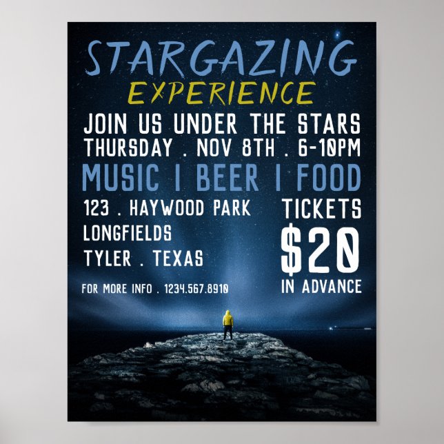 Stargazer Portrait, Planetarium Event Advertising Poster (Front)