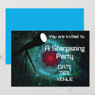Stargazing Astronomy telescope Party Invitation
