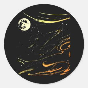 Stargazing Constellation Astronomy Lover 2 Classic Round Sticker