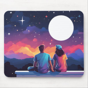 Stargazing Couple Mouse Mat