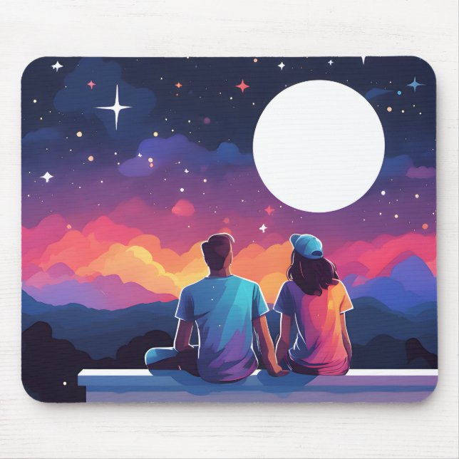 Stargazing Couple Mouse Mat (Front)