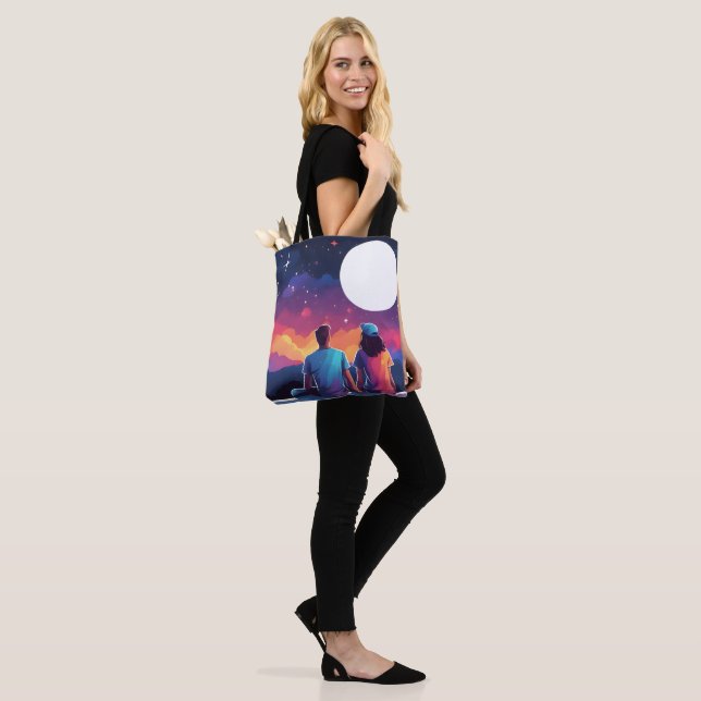 Stargazing Couple Tote Bag (On Model)