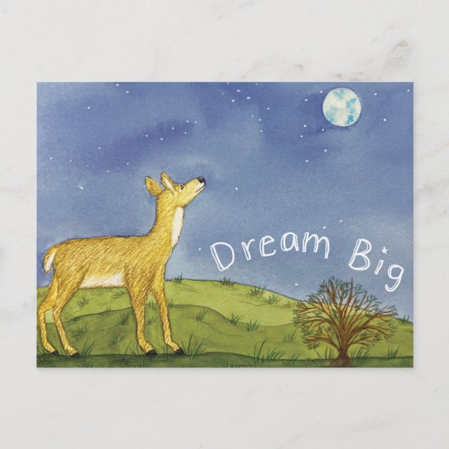 Stargazing Deer Postcard (Front)