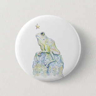 Stargazing Frog 6 Cm Round Badge