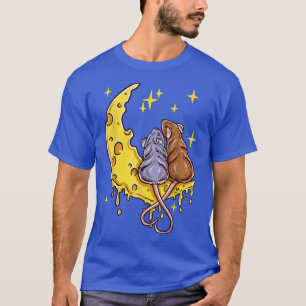 Stargazing Mice On Moon Cheese Cute Graphic T-Shirt