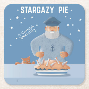 Stargazy Pie Square Paper Coaster