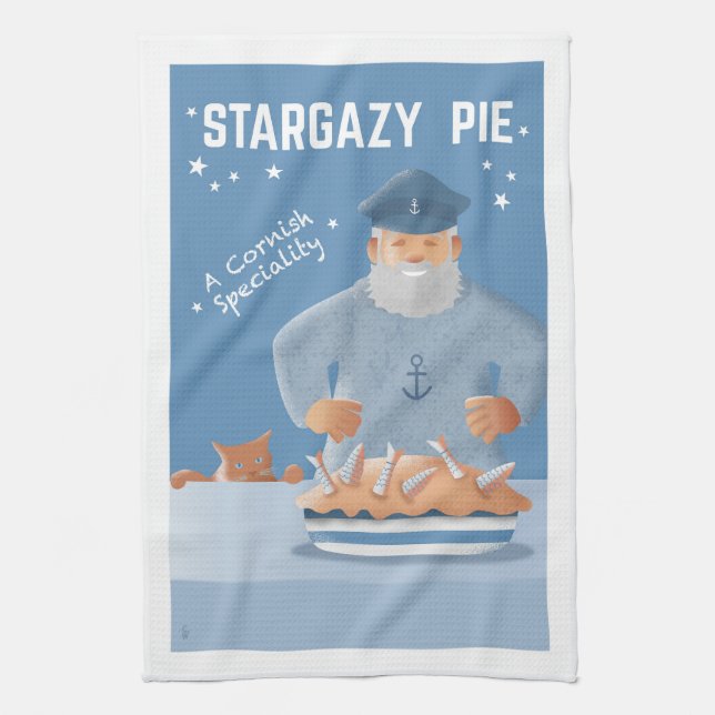 Stargazy Pie Tea Towel (Vertical)