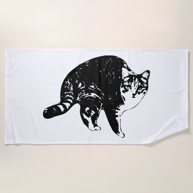 Starglow Tabby Peek Beach Towel (Front)