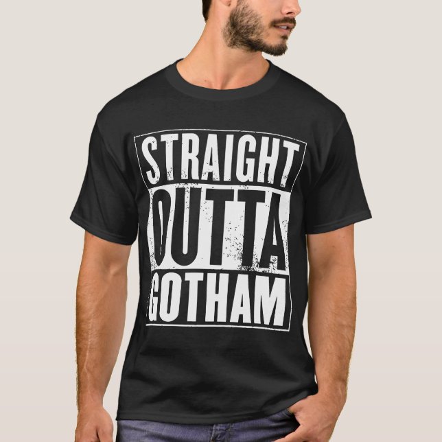 staright outta gotham funny gotham hipster car T-Shirt (Front)