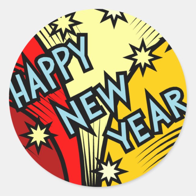 Staring A New Year Classic Round Sticker (Front)