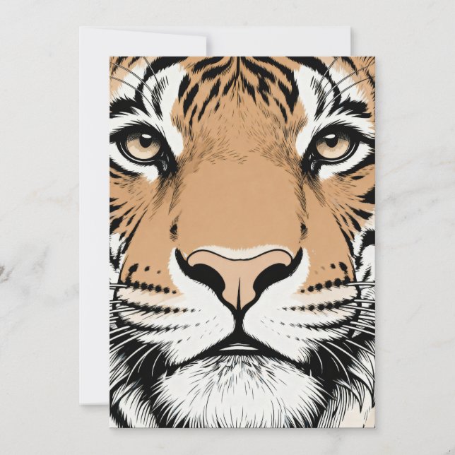 Staring Tiger Face, Tiger Invitation (Front)