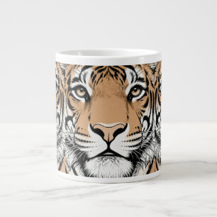 Staring Tiger Face, Tiger Large Coffee Mug