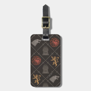 Stark, Lannister, Targaryen, Iron Throne Pattern Luggage Tag