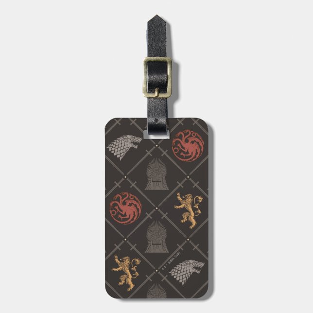 Stark, Lannister, Targaryen, Iron Throne Pattern Luggage Tag (Front Vertical)