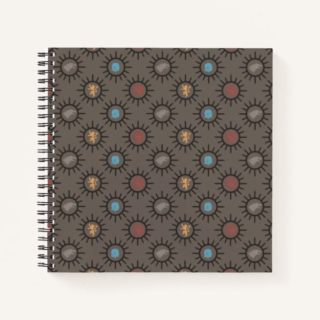 Stark, Lannister, Targaryen, Night King Pattern Notebook (Front)