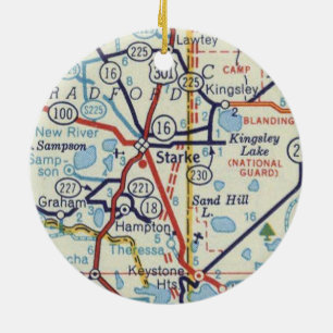 Starke FL Classic Map Ceramic Tree Decoration