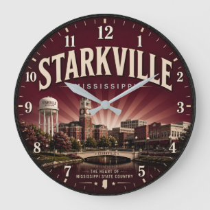 Starkville Mississippi Southern College Town Large Clock