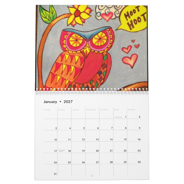 Starla art 2012 calendar (Jan 2027)
