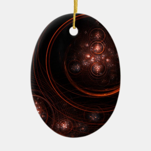 Starlight Abstract Art Oval Ornament (Front)