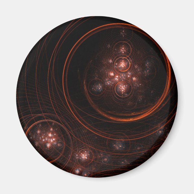 Starlight Abstract Art Round Magnet (Front)
