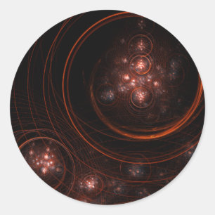 Starlight Abstract Art Round Sticker