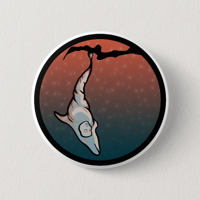 starlight dolphin cocoon 6 cm round badge (Front)