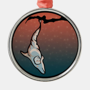 starlight dolphin cocoon metal tree decoration