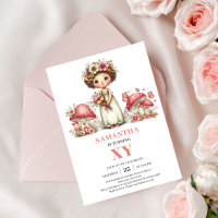 Starlight Fairy 8th Birthday Blush Floral Invitati