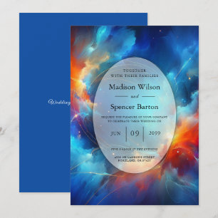 Starlight Fusion of Fire and Ice Wedding Invitation