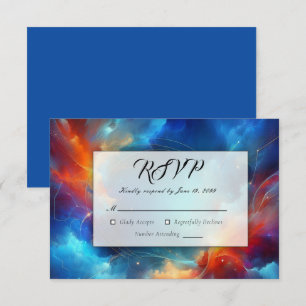 Starlight Fusion of Fire and Ice Wedding RSVP Card