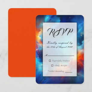 Starlight Fusion of Fire and Ice Wedding RSVP Card