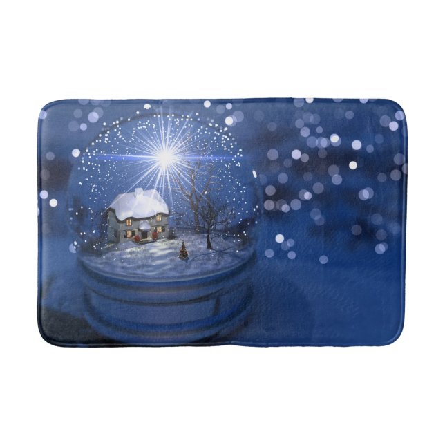 Starlight Globe Christmas Bath Mat (Front)