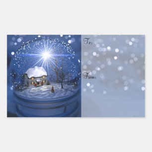 Starlight Globe Christmas Gift Labels