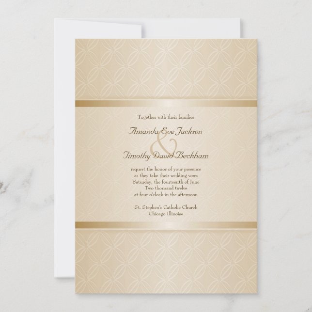 Starlight Golden Flare Monogrammed Elegant Wedding Invitation (Front)
