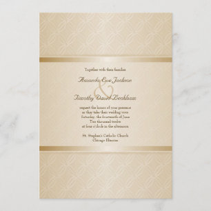 Starlight Golden Flare Monogrammed Elegant Wedding Invitation
