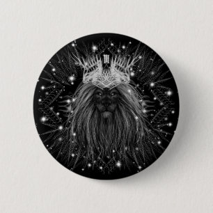 Starlight Lion with Crown Monogram 6 Cm Round Badge