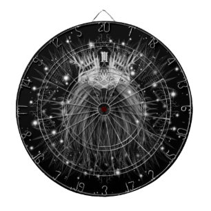 Starlight Lion with Crown Monogram Black Dartboard