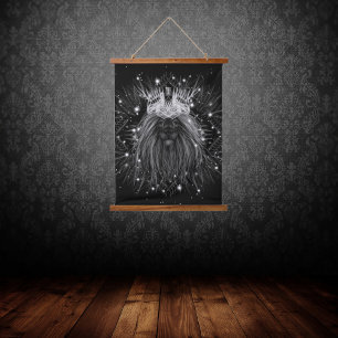 Starlight Lion with Crown Monogram Hanging Tapestry