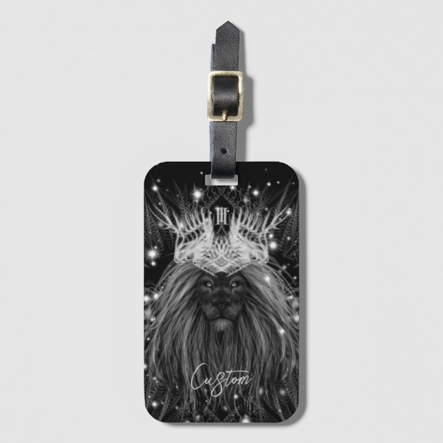 Starlight Lion with Crown Monogram Luggage Tag (Front Vertical)