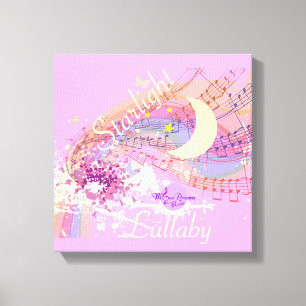 Starlight Lullaby Pink Wrapped Canvas