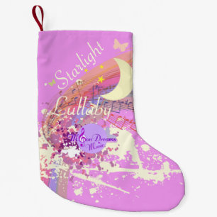 Starlight Lullaby Small Pink Christmas Stocking