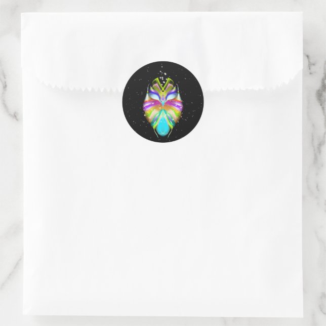 Starlight Oracle Owl Classic Round Sticker (Bag)