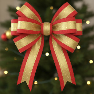 Starlight Red & Gold Grosgrain Ribbon