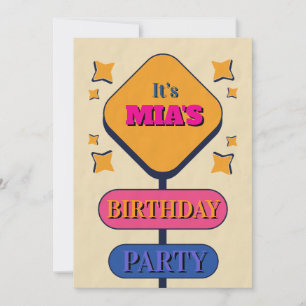 Starlight roadmap birthday invitation card 