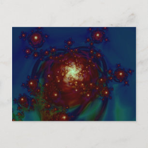 "Starlight Rose Galaxy" ~ Abstract Art Print Postcard