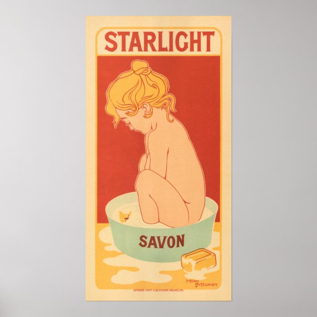 STARLIGHT SAVON Shower Bath Soap Henri Meunier Poster (Front)