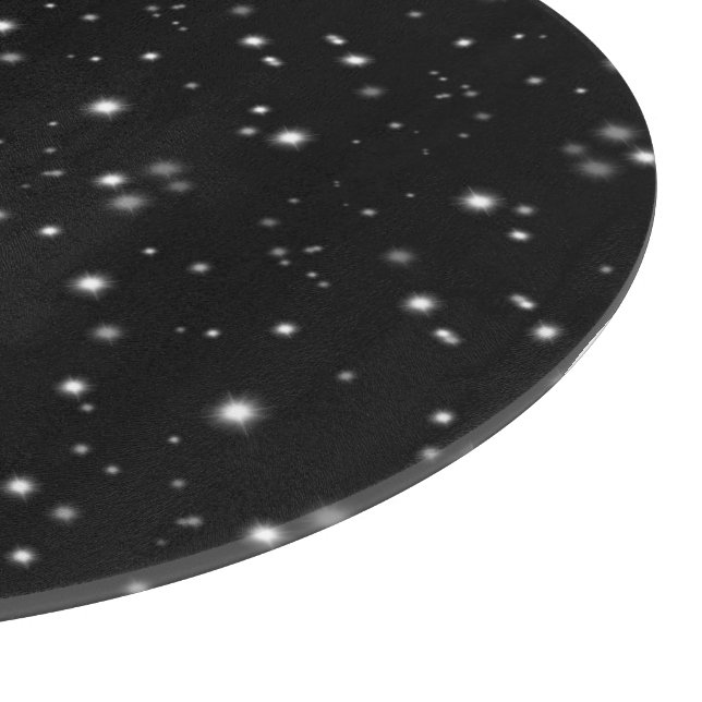 Starlight Sparkles Black and White Stars Cutting Board (Corner)