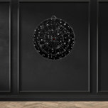Starlight Sparkles Black and White Stars Dartboard<br><div class="desc">Starry night sky pattern of bright shining stars in mixed sizes on a black background. ♡ Idyllfire</div>